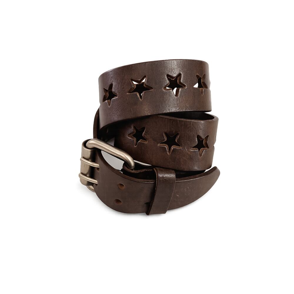 hipwear women's Italian Leather Die-belt Stars Brown size M